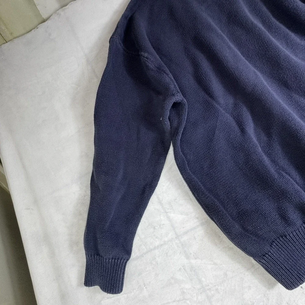 Tommy Hilfiger Sweater Men's XL Navy Chunky Knit Long Sleeve Crew Neck Pullover
